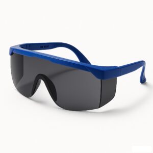عینک ایمنی مهندسی دودی نورس مدل NR BLUE با نوار آبی ضد اشعه UV
