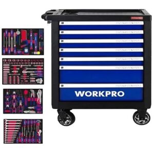 ست کامل ابزار مکانیکی ورک پرو 255 پارچه مدل WP-209037 - جعبه ابزار کشویی حرفه‌ای