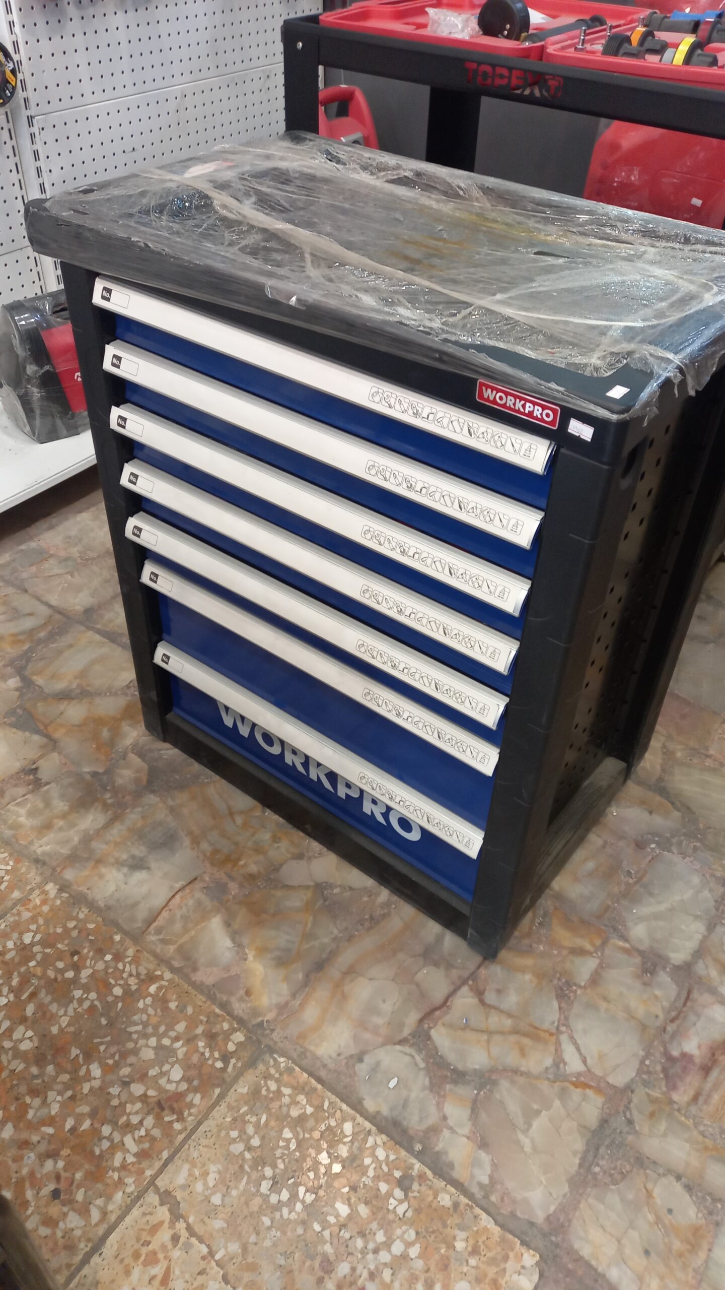 ست کامل ابزار مکانیکی ورک پرو 255 پارچه مدل WP-209037 - جعبه ابزار کشویی حرفهای